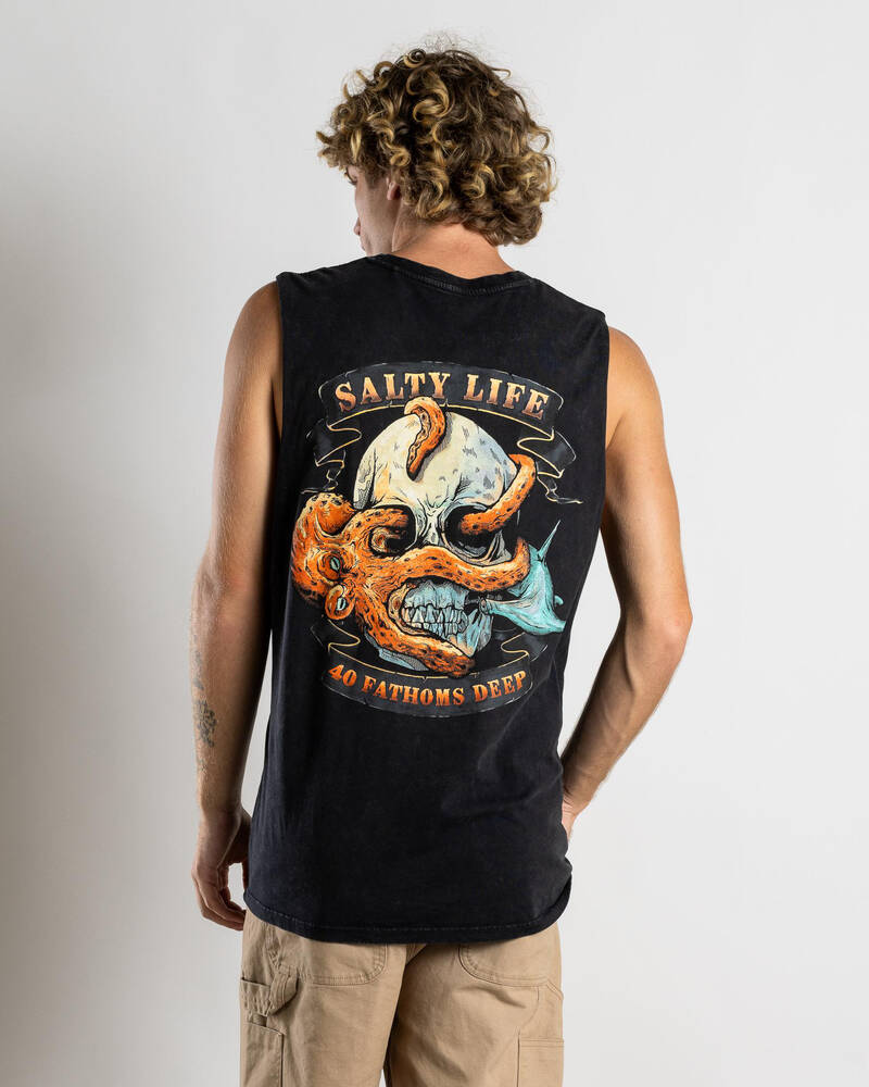 Salty Life Into The Deep Muscle Tank for Mens