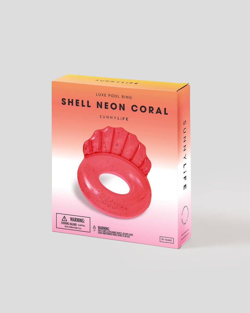 Sunnylife Neon Coral Luxe Pool Ring for Unisex