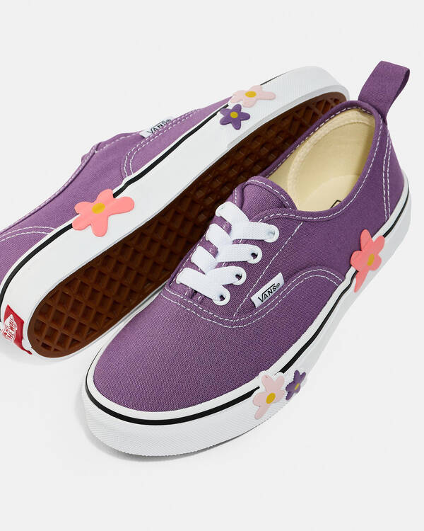 Vans Girls' Authentic Elastic Lace Flower Shoes for Womens