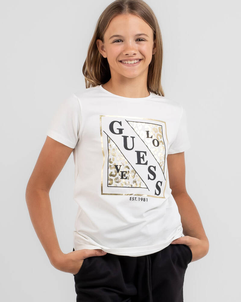 GUESS Girls' Logo T-Shirt for Womens