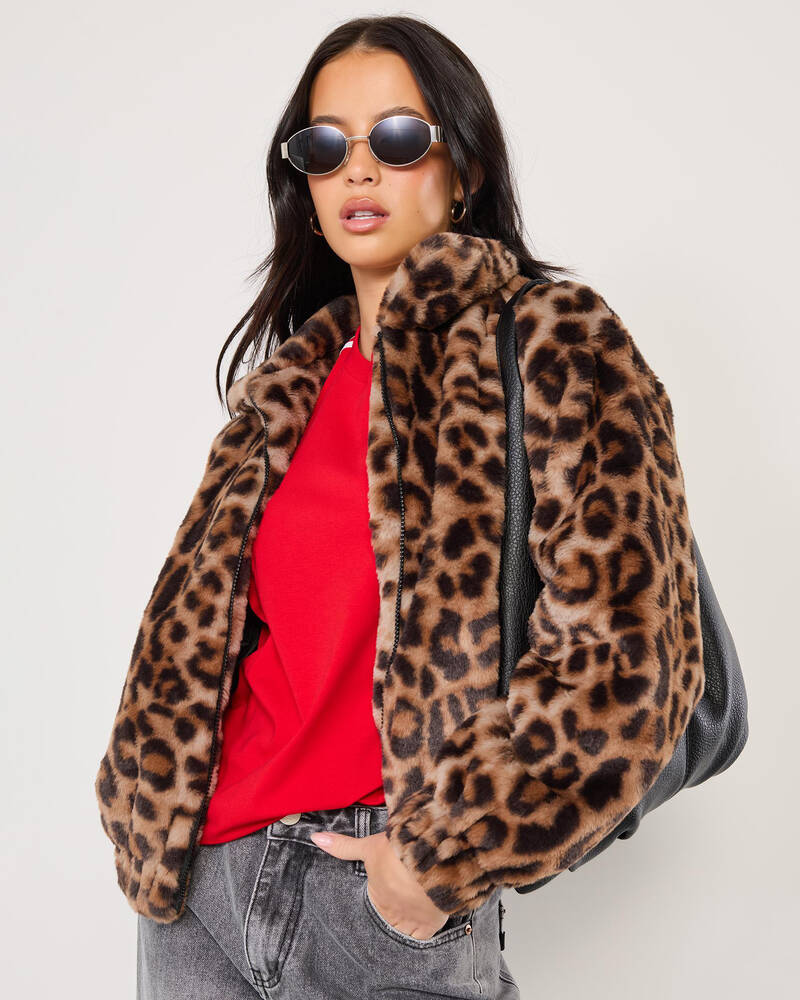 Ava And Ever Jinx Faux Fur Bomber Jacket for Womens