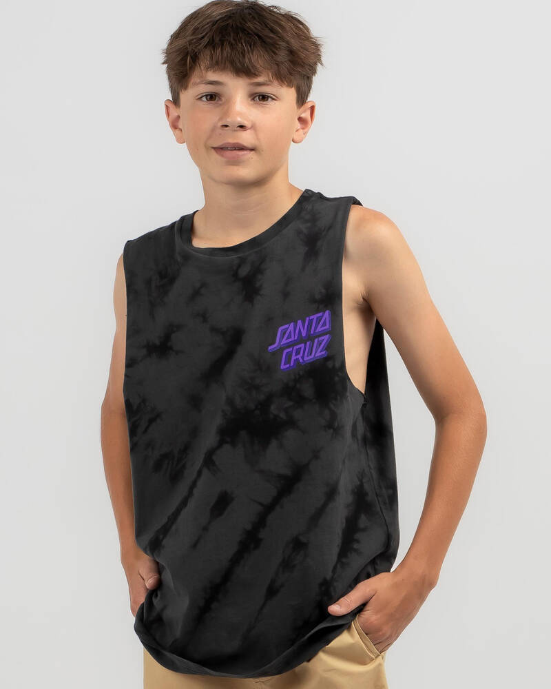 Santa Cruz Boys' Inferno Stacked Strip Dot Muscle Tank for Mens