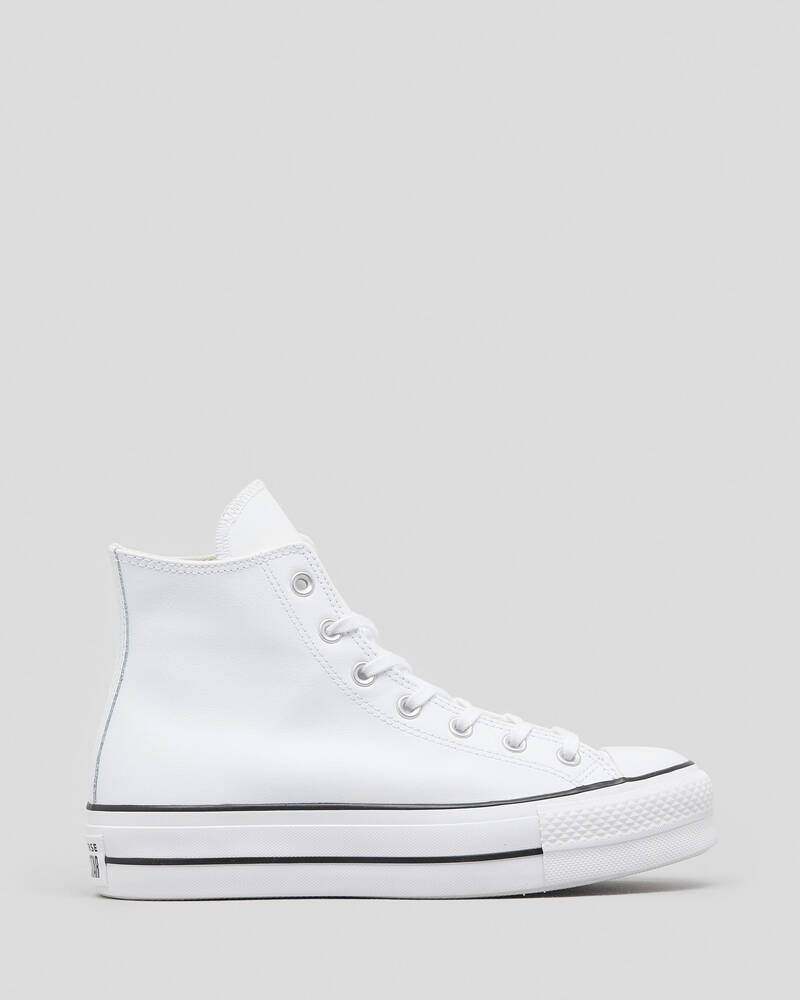 Converse Womens Chuck Taylor All Star Leather HI Platform Shoes for Womens image number null