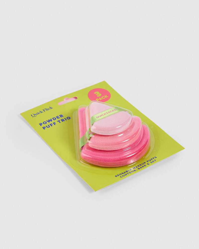 Quick Flick Quick Faced Powder Puff Trio for Womens