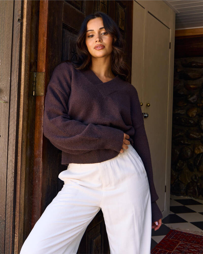 Mooloola Revival V Neck Knit Jumper for Womens