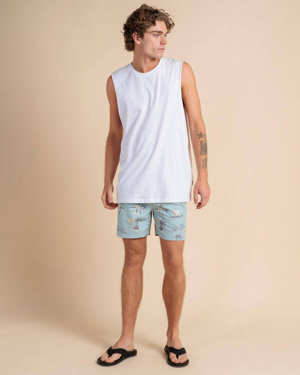 Skylark Mist Elastic Waist Shorts for Mens