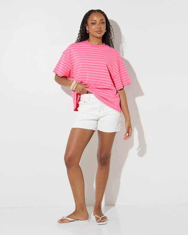 Mooloola Jordie Striped Short Sleeve T-Shirt for Womens