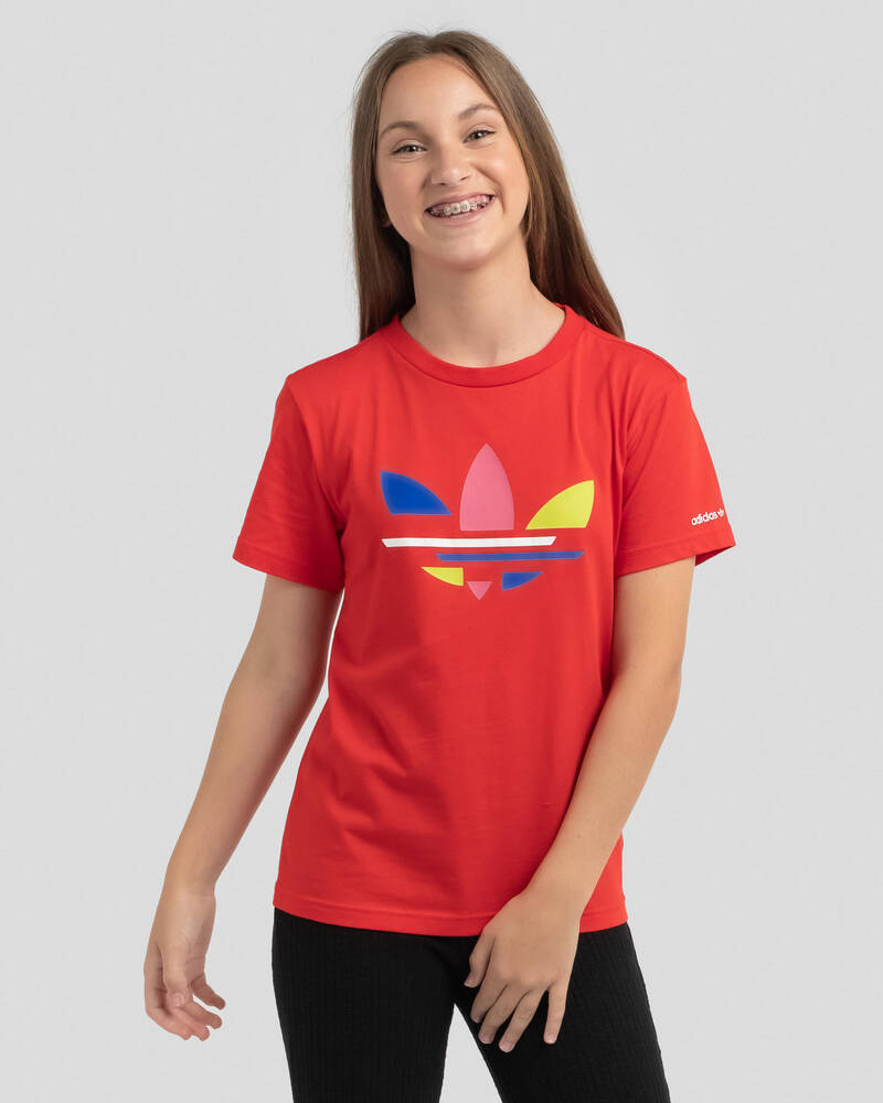 adidas Girls' Trefoil Print T-Shirt for Womens