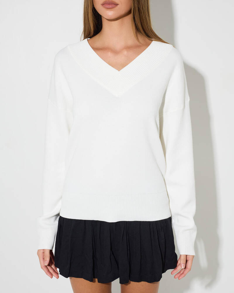 Du Soleil Poppy V Neck Knit for Womens