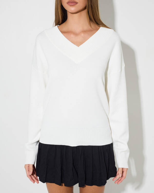 Du Soleil Poppy V Neck Knit for Womens