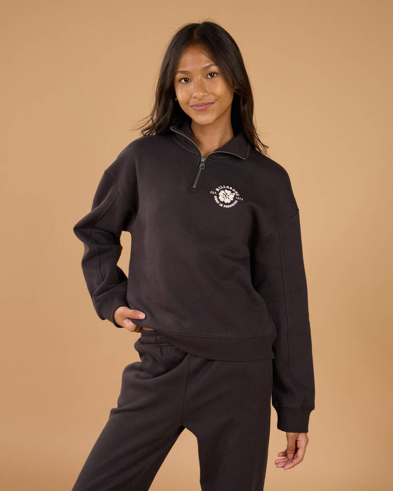 Billabong Girls' Paradise Half Zip Crew Sweatshirt for Womens