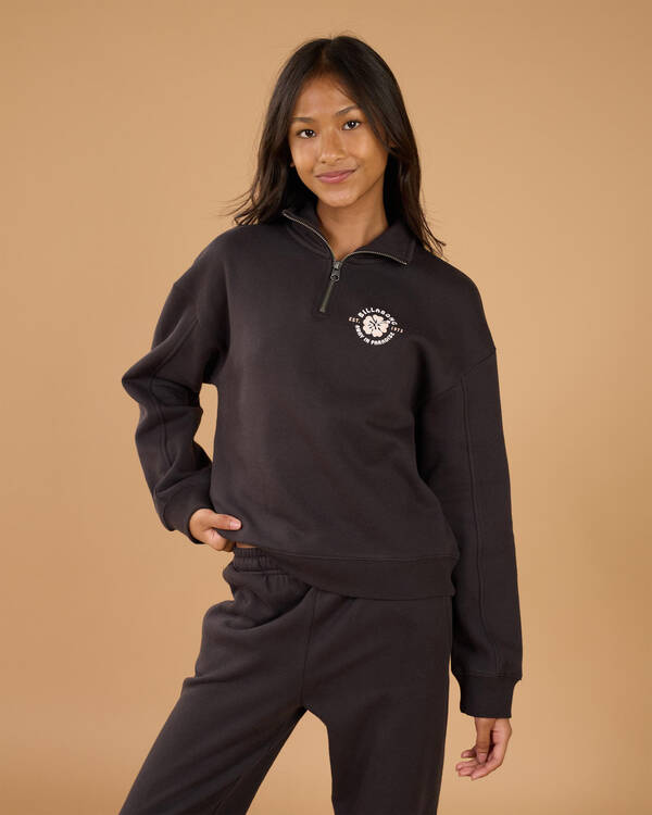 Billabong Girls' Paradise Half Zip Crew Sweatshirt for Womens