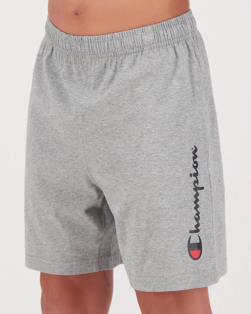 CHAMPION Boys Graphic Sport Shorts 13-14 Years XL Navy Blue Cotton