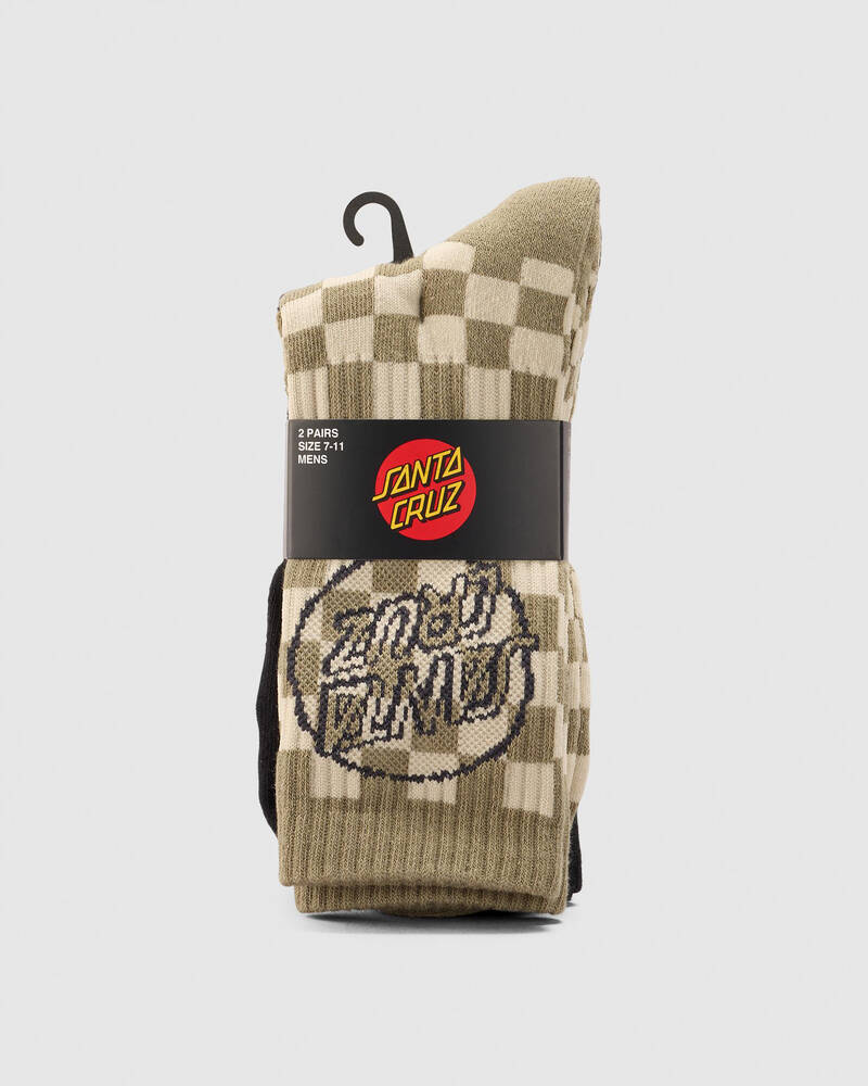 Santa Cruz Breaker Check Opus Dot Crew Socks 2 Pack for Mens