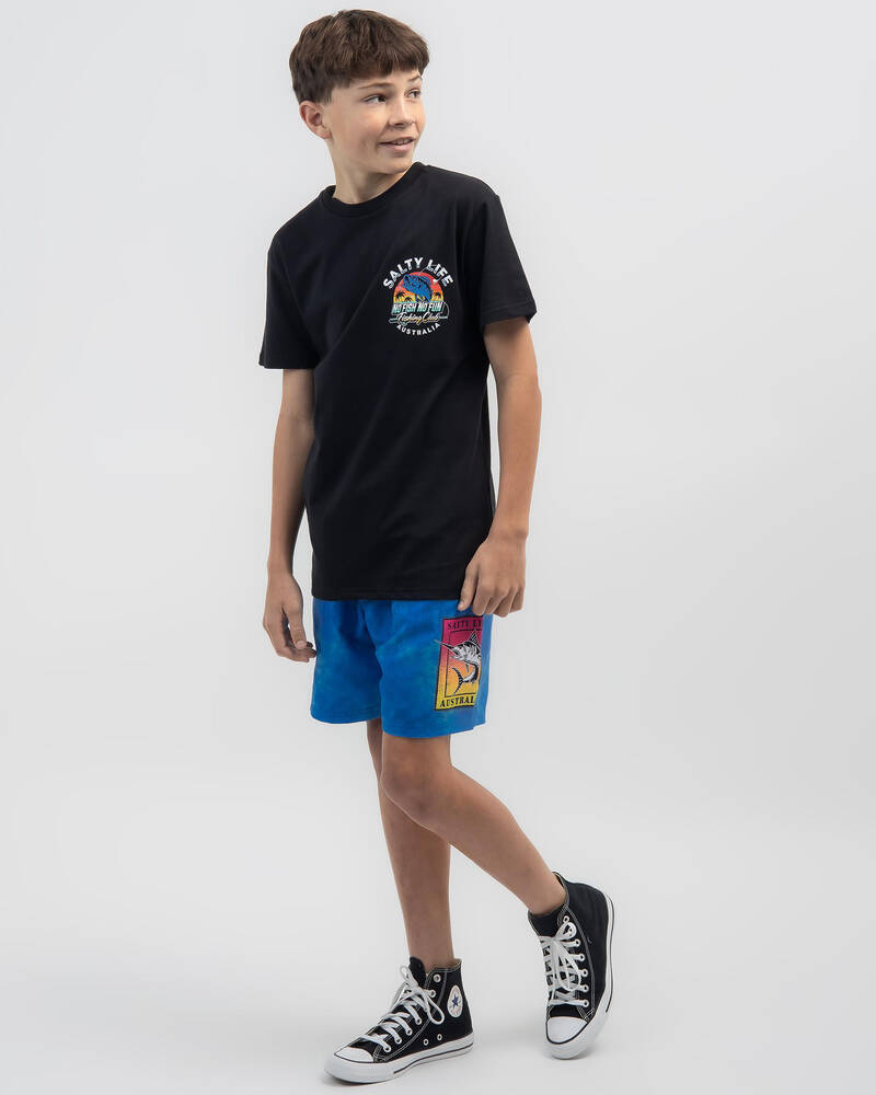 Salty Life Boys' No Fish No Fun T-Shirt for Mens