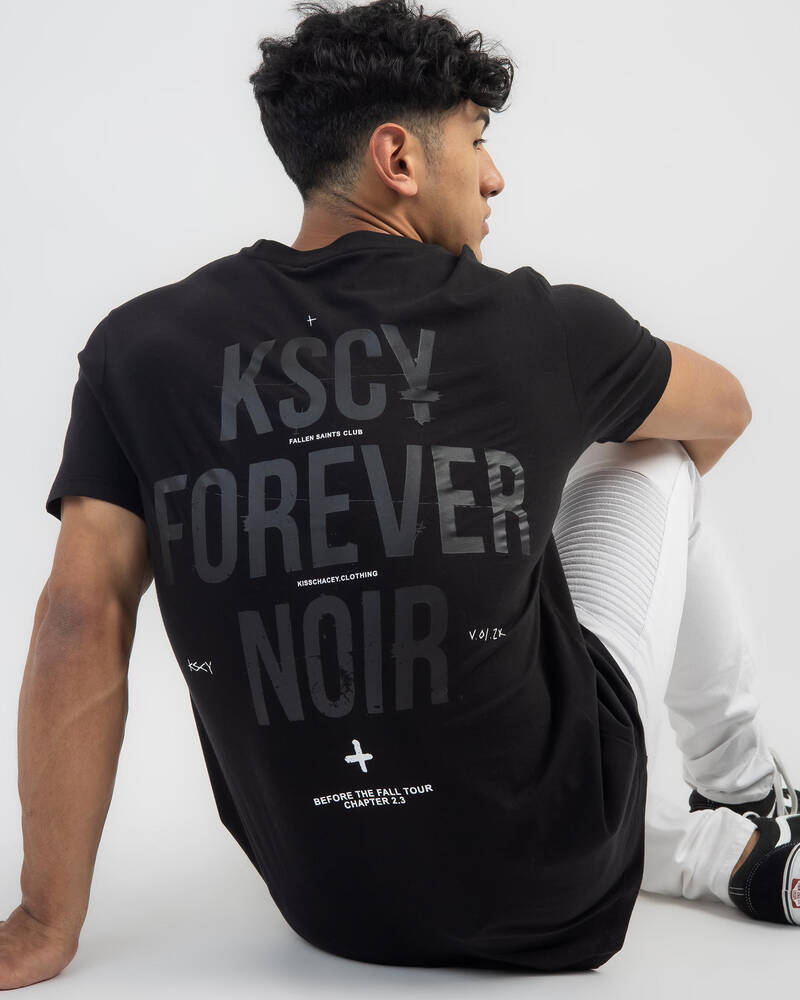 Kiss Chacey Noir Dual Curved T-Shirt for Mens