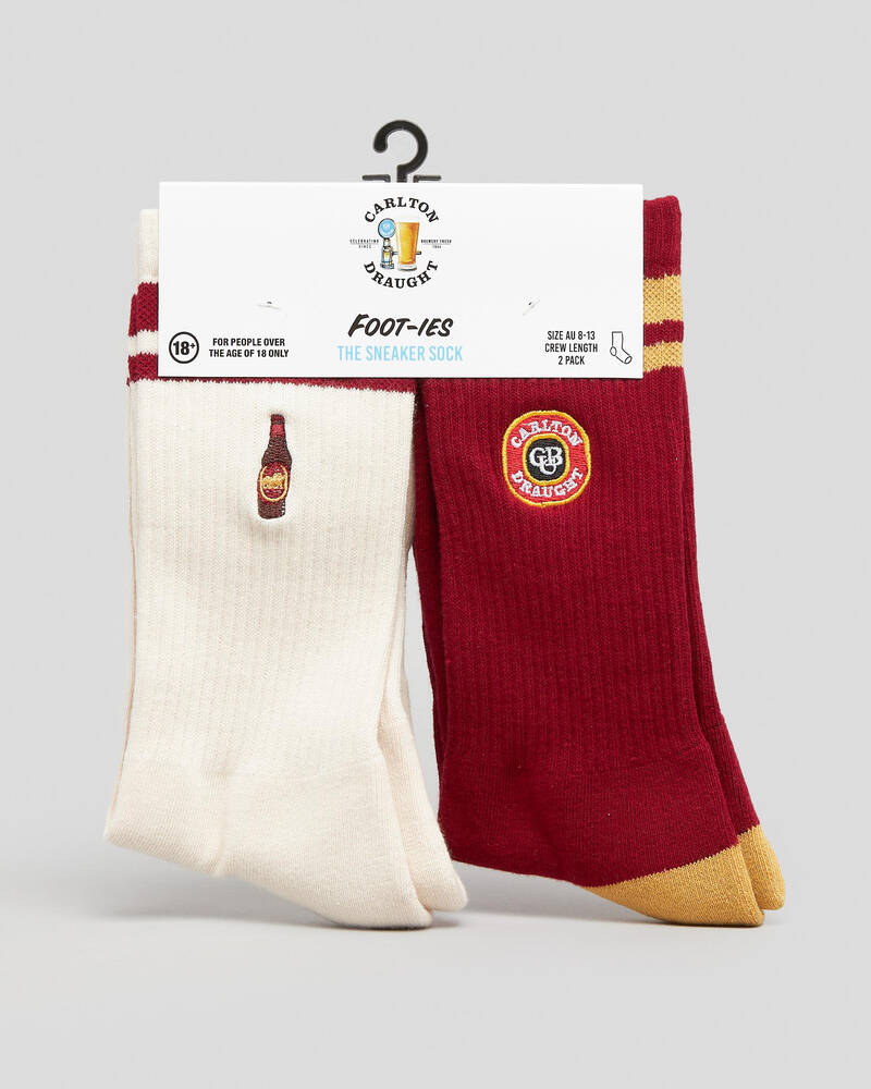 FOOT-IES Carlton Draught Retro Sneaker Socks 2 Pack for Mens