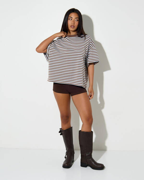 Mooloola Jordie Striped Short Sleeve T-Shirt for Womens