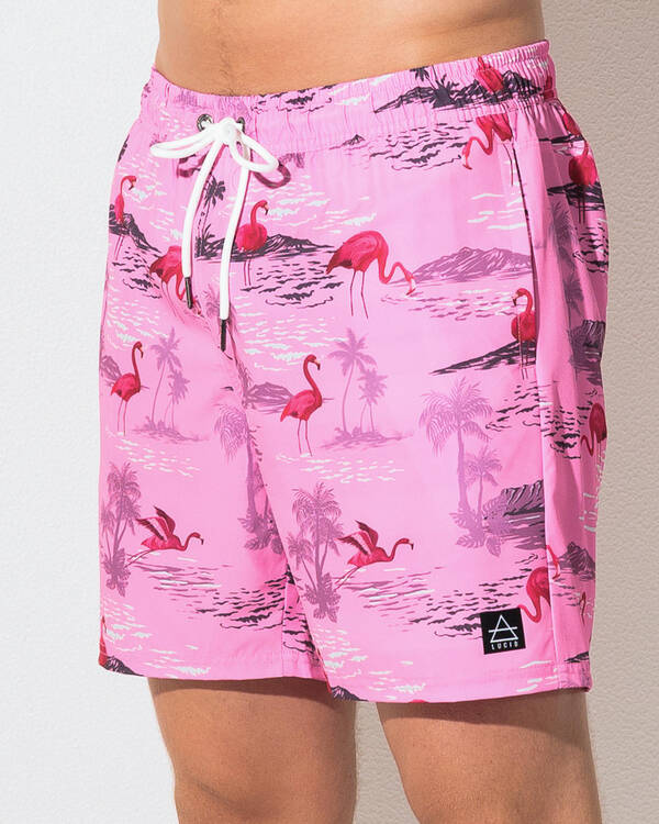 Lucid Flamingo Coast Elastic Waist Board Shorts for Mens
