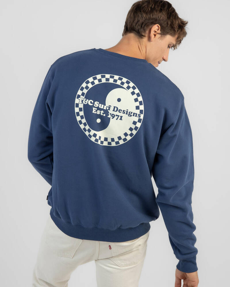 Town & Country Surf Designs Iconic Checker Crew Neck Sweatshirt for Mens