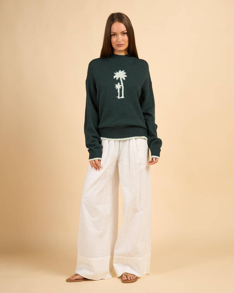 Rhythm Palm Shadow Knit Jumper for Womens