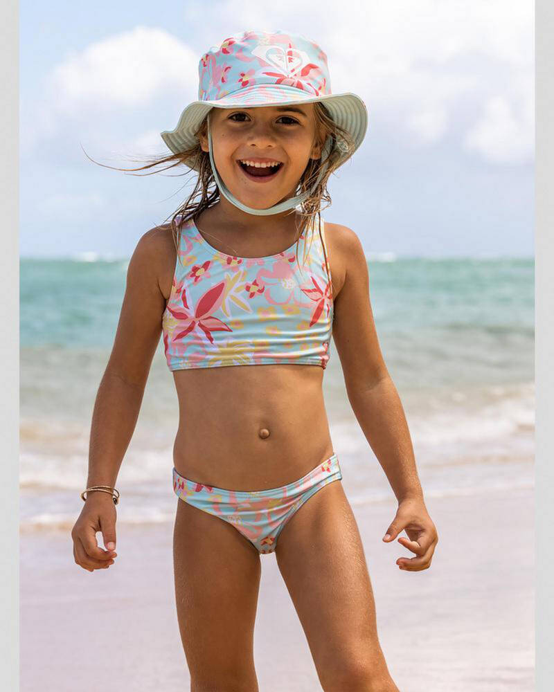 Roxy Toddlers' Holiday Flower Crop Top Bikini Set for Womens