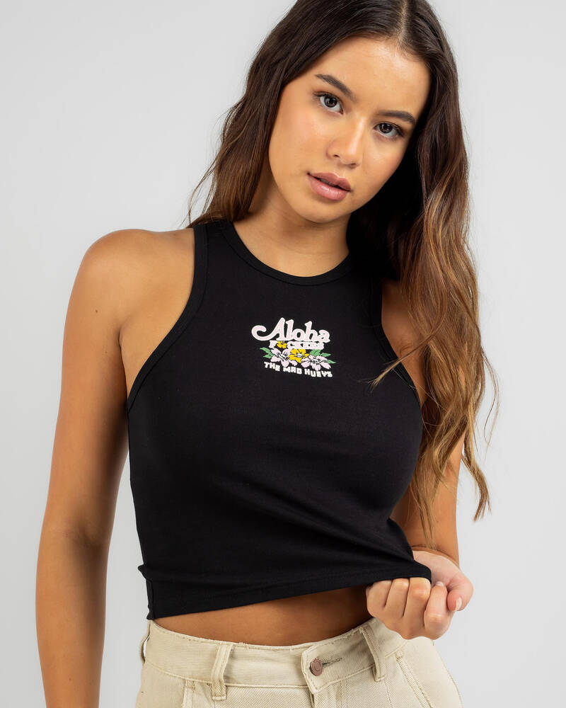 The Mad Hueys Aloha Fkrs Cropped Tank Top for Womens