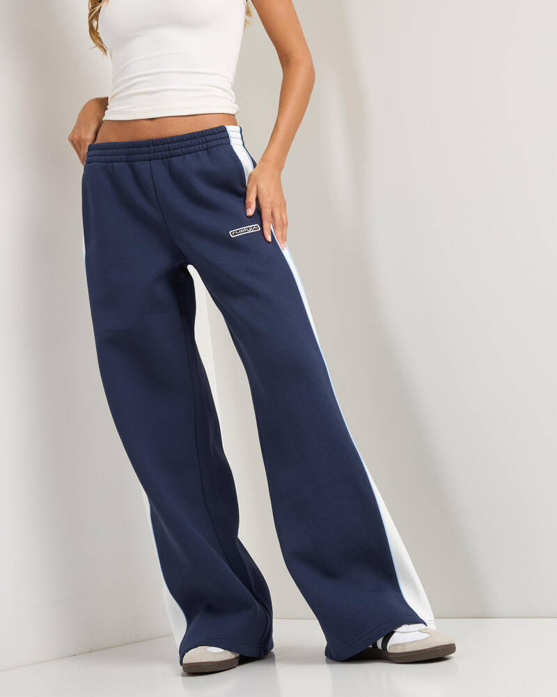 Rusty Retro Lines Wide Leg Track Pants for Womens