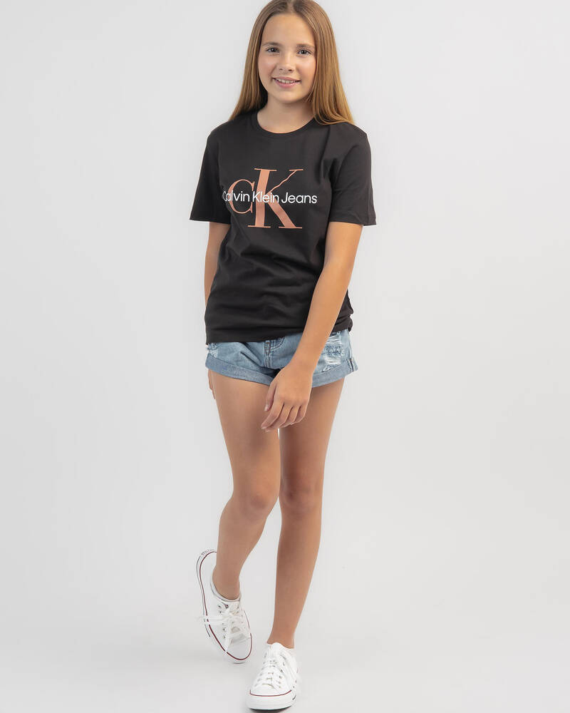 Calvin Klein Girls' Monogram Logo T-Shirt for Womens
