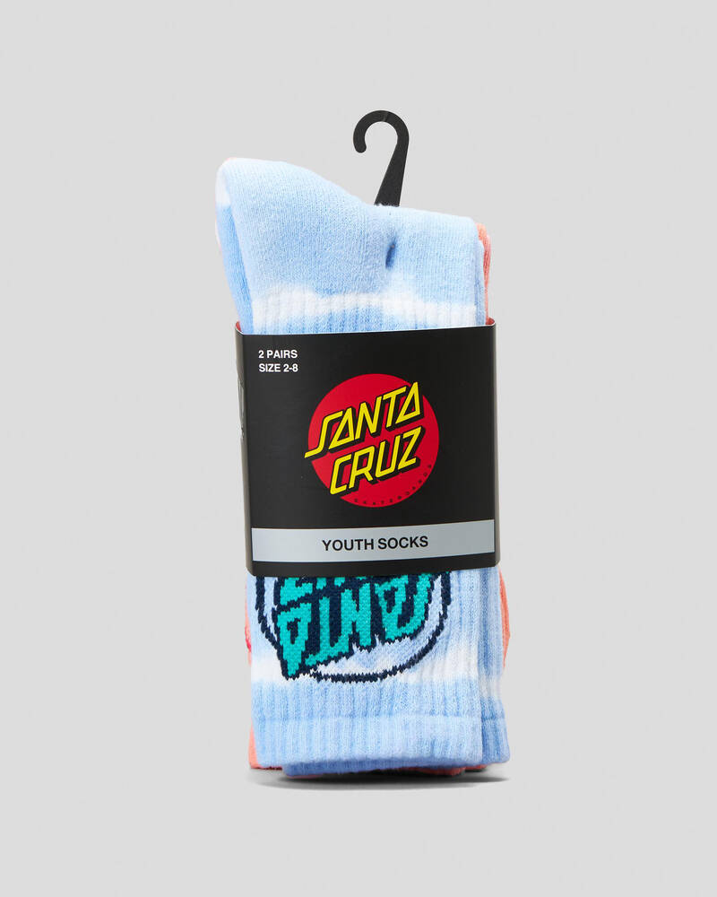 Santa Cruz Girls' TTE Dot Crew Sock 2 Pack for Womens