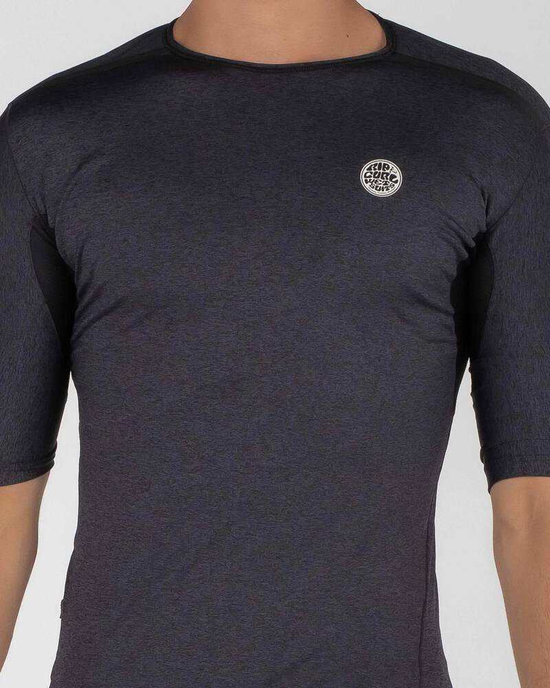 Rip Curl Tech Bomb Short Sleeve Rash Vest for Mens