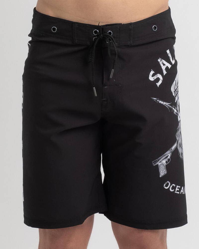 Salty Life Black Beard Board Shorts for Mens