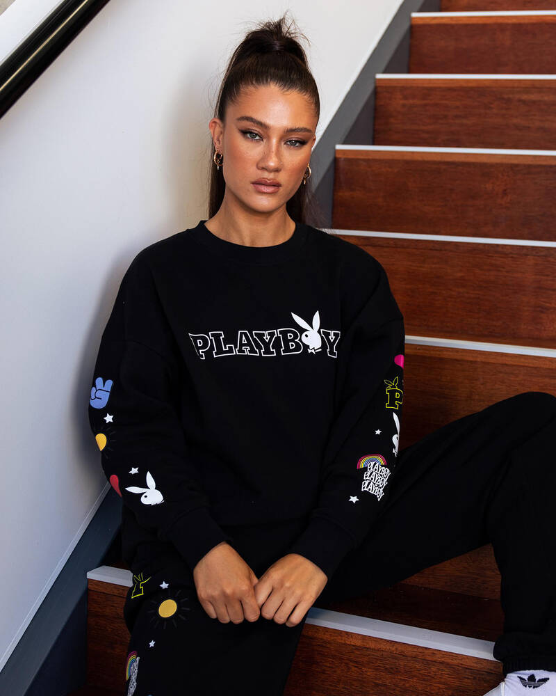 Playboy Sticker Bunny Sweatshirt for Womens