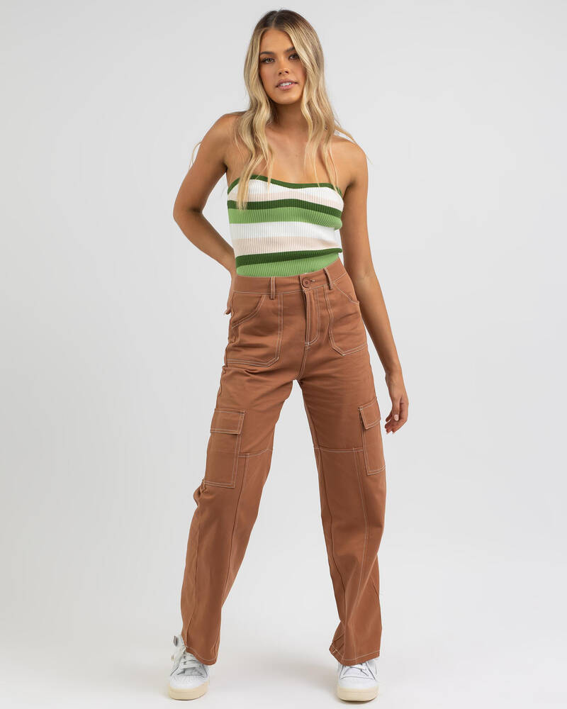 Mint Vanilla Matilda Knit Tube Top for Womens
