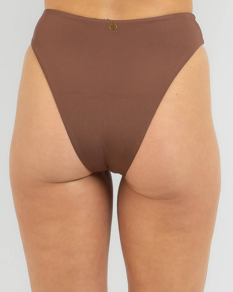 Kaiami Gloria Rib High Waisted Bikini Bottom for Womens