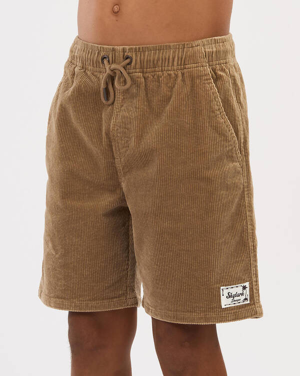 Skylark Boys' Cord Elastic Waist Shorts for Mens