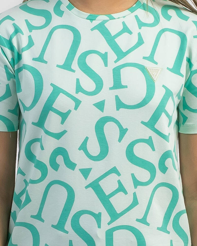 GUESS Girls' Jumbled T-Shirt for Womens