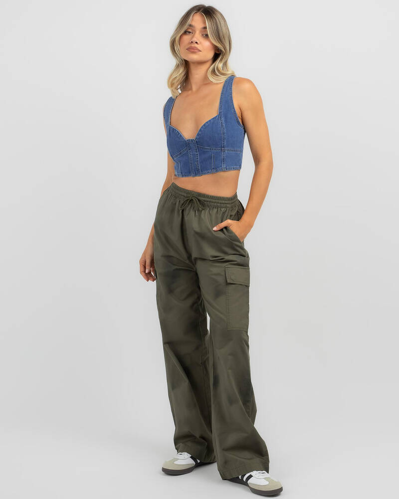 Shop Stussy Drew Cargo Beach Pant In Military Fast Shipping & Easy