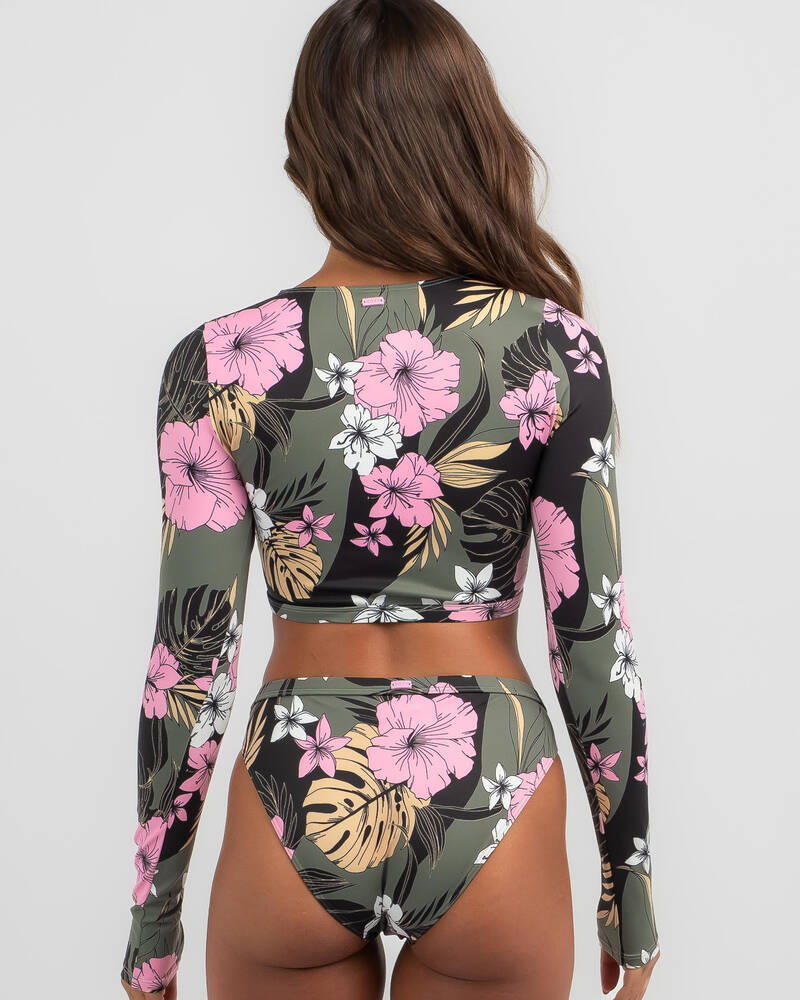 Roxy Pro Nose Ride Crop Long Sleeve Rash Vest for Womens