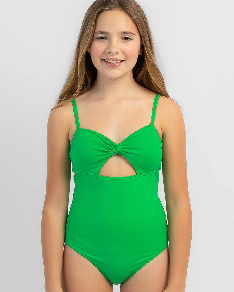 Kaiami Girls' Kenny Twist Cut Out One Piece Swimsuit for Womens