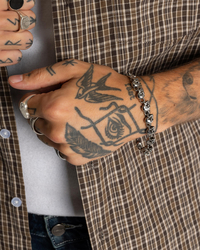 REPUBLIK Skull Metal Bracelet for Mens image number null