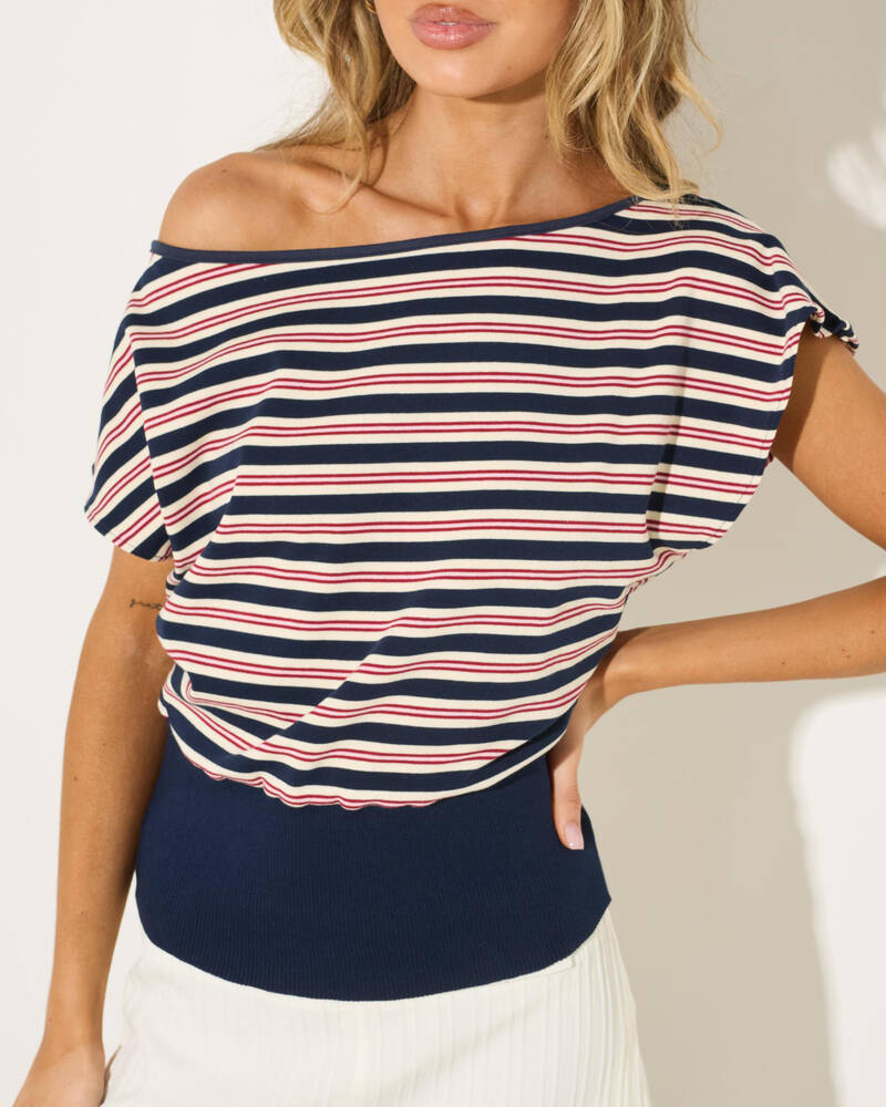 Ava And Ever Levie Stripe Knit Top for Womens