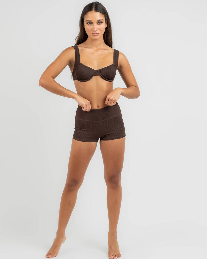 Kaiami Ashton Rib Shortie Bikini Bottom for Womens