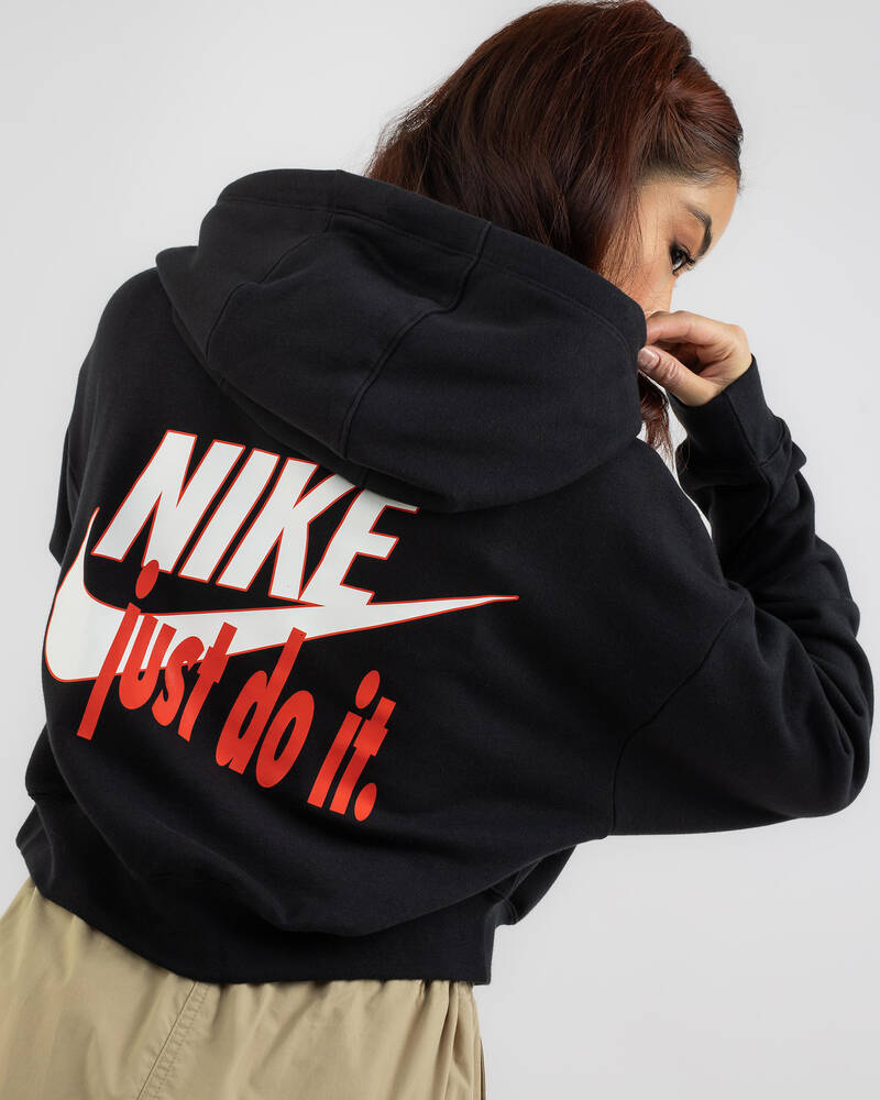 Nike Club Fleece Mid Crop Hoodie for Womens