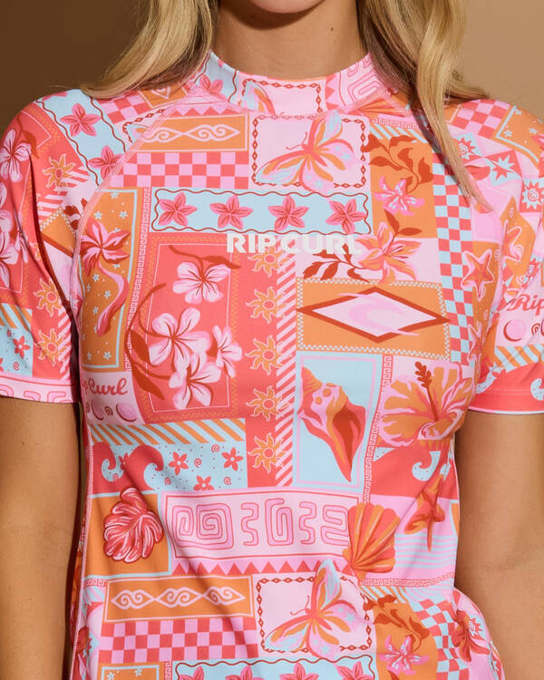 Rip Curl Paradise Club Short Sleeve Rash Vest for Womens
