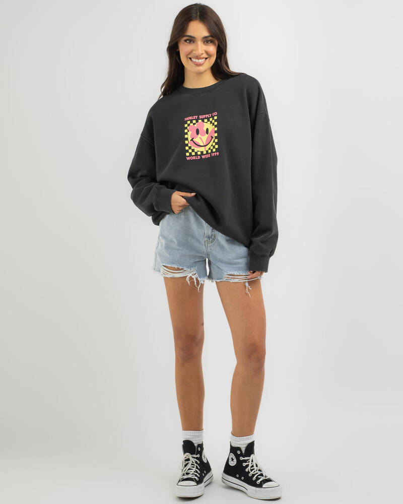 Hurley World Wide Crewneck Sweatshirt for Womens
