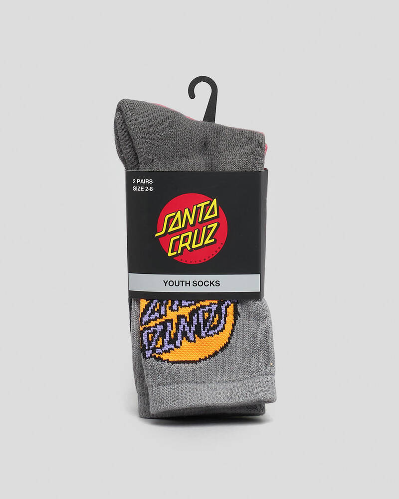 Santa Cruz Boys' Other Dot Crew Socks 2 Pack for Mens