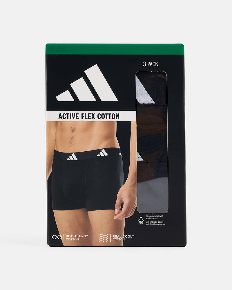 adidas Active Flex Cotton Trunk 3 Pack for Mens