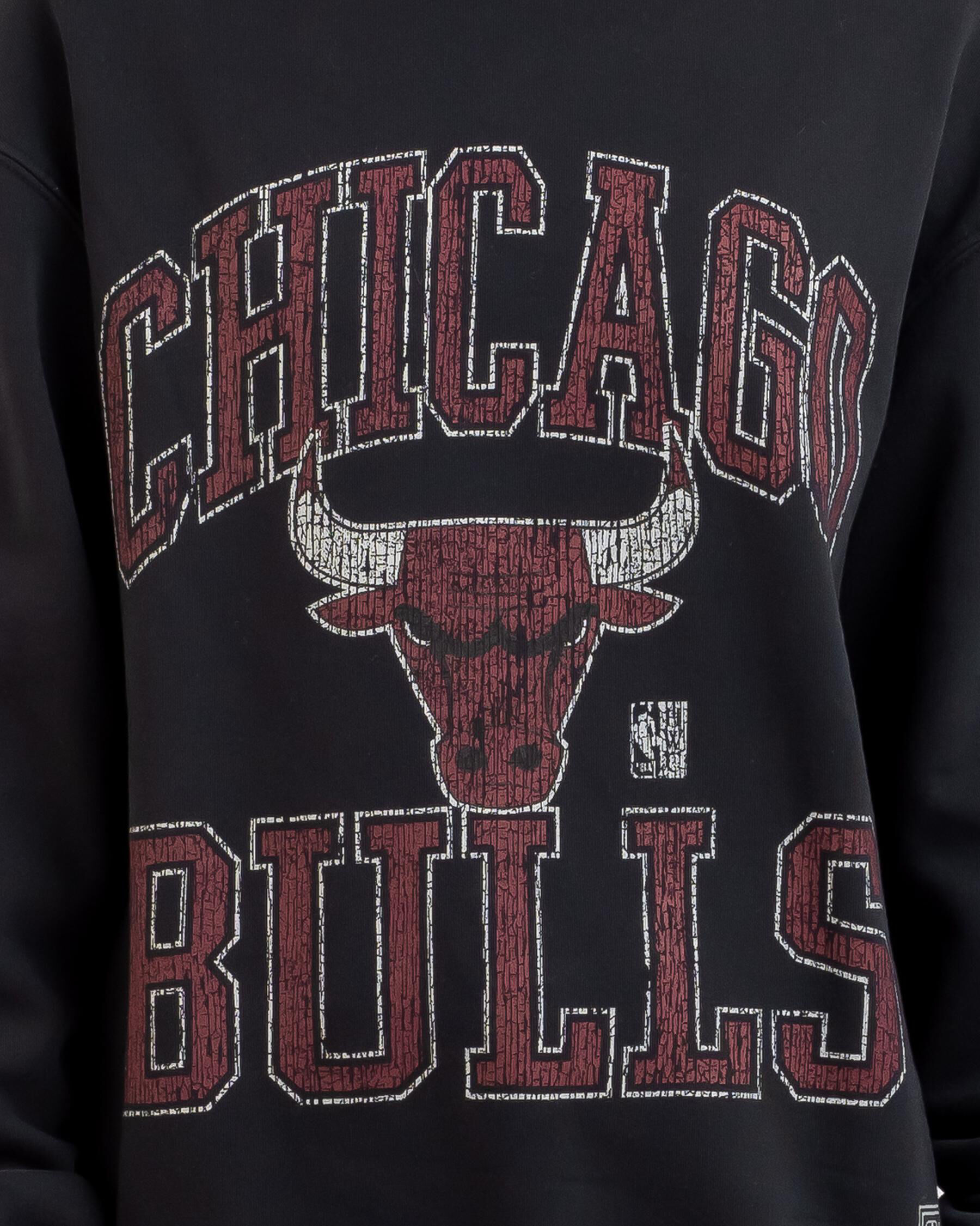 Mitchell & Ness Chicago Bulls Ivy Arch Sweatshirt In Faded Black