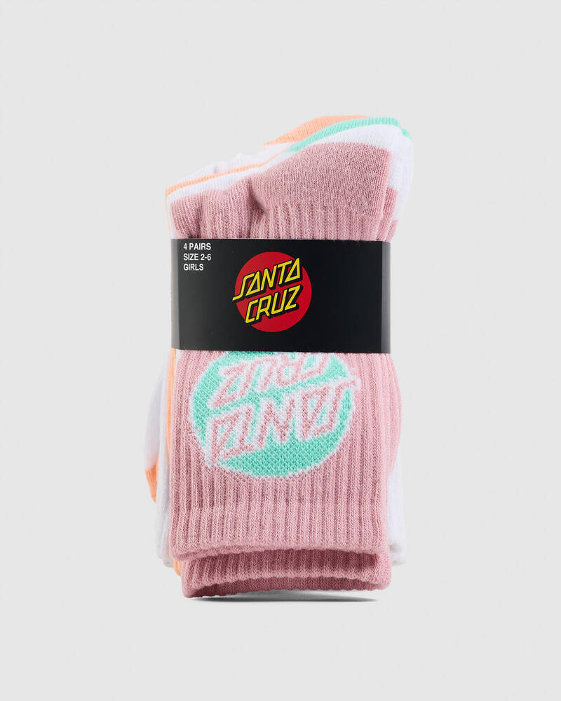 Santa Cruz Girls' Other Dot Crew Sock 4 Pack for Womens